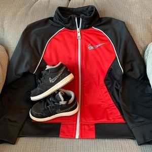 Nike Little Kid Black and Red Sports Jacket